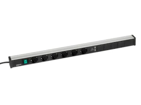 energielijst,v. montagetafel,HxBxD 52x836x44mm,m. loket,6stekkerdozen