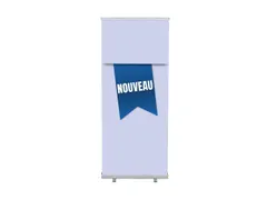 Roll-Banner 85x200 complete set met print "NOUVEAU" Blauw