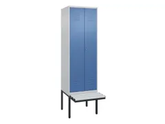 PBM-locker met bank,HxBxD 2120x600x815mm,2vak,vak B 300mm,cil.-slot