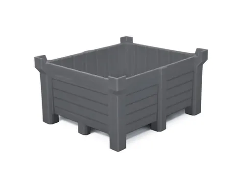 stapelbak,HxLxB 600x1000x1200mm,400l,PE,grijs,Wanden gesloten