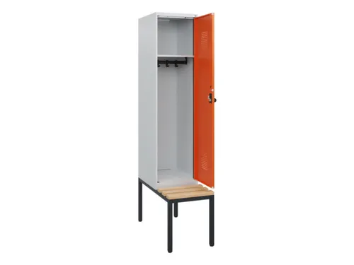 locker met bank,HxBxD 1950x400x815mm,1vak,vak B 400mm,draaigrendel