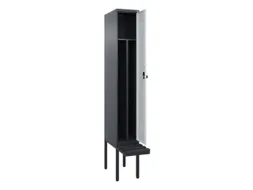 locker met bank,voor scheiding van kleding,HxBxD 2120x300x815mm,1vak