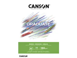 Tekenpapier Canson Graduate Drawing 30vel 160gr A3 helderwit