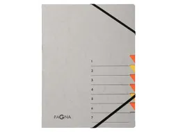 Sorteermap Pagna Easy 7 vaks A4 Grijs/oranje karton