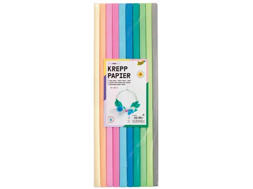 Crêpepapier Folia 50x200cm 10 rollen mixkleuren