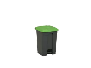pedaalemmer,1x45l,HxBxD 600x398x410mm,romp PP grijs,deksel PP groen - 1