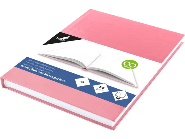 Dummyboek Kangaro A5 roze pastel hard cover 80 blad blanco 100 grams