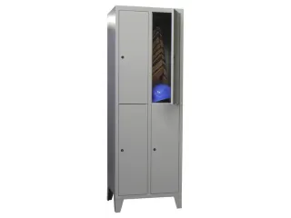 lockerkast,HxBxD 1850x600x500mm,2x2vakken,RAL7035,front RAL5012 - 1