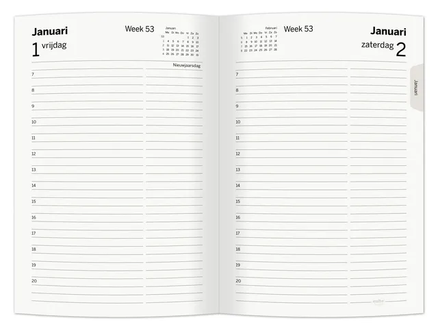 Agenda journalier Multo Essential A5 2027 1 jour/1 page bordeaux