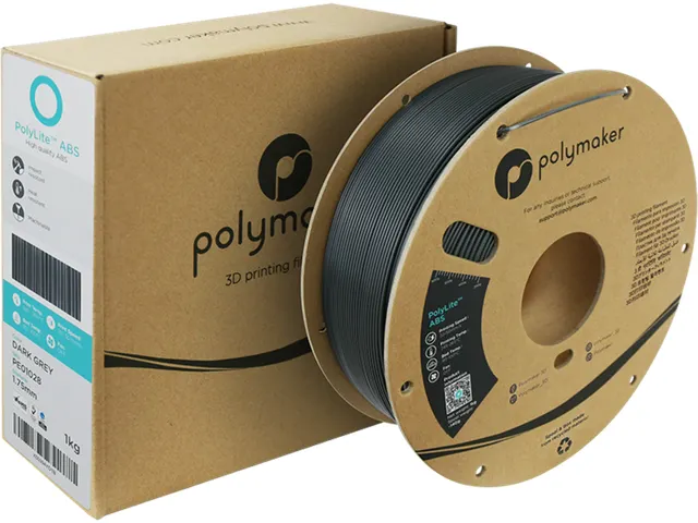 Polymaker PolyLite ABS filament 1,75 mm Donker Grijs 1kg