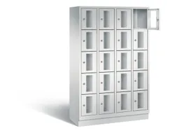 Lockerkast 1800x1190x500mm 4x5 vakken Cilinderslot, Sokkel, RAL7035
