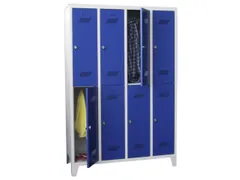 dubbeldekse locker,HxBxD 1850x1200x500mm,4x2vak.,RAL7035,front RAL5012