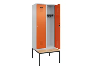 locker met bank,HxBxD 2120x800x815mm,2vak,vak B 400mm,cilinderslot - 1