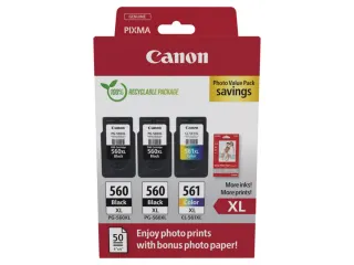 3712C012 Canon PG-560XL x2/CL-561XL-inktcartridge + fotopapier - 1