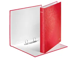 Ringband Leitz WOW A4 maxi 2-rings D-mechaniek 25mm rood
