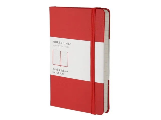 Notitieboek Moleskine large 130x210mm lijn hard cover scarlet red