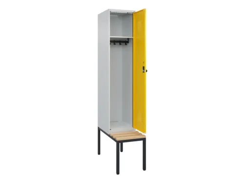 locker met bank,HxBxD 2120x400x815mm,1vak,vak B 400mm,draaigrendel
