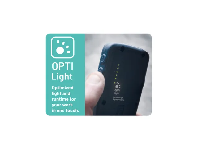 accu-werklamp,1 COB-led,200lumen,spot 75lumen,display-weergave