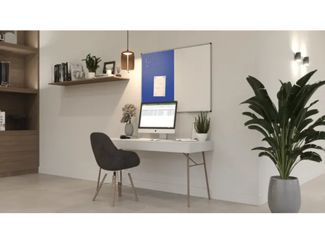 Tableau Combi UNITE feutre bleu-tableau blanc 90x120cm