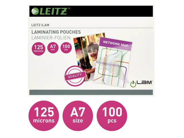 Lamineerhoes Leitz A7 2x125 micron EVA 100stuks