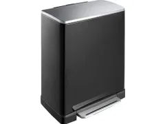 Pedaalemmer E-Cube 50 liter Zwart Mat RVS