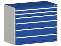 ladekast 1000x1300x650mm 6laden zware lasten RAL7035 front RAL5010