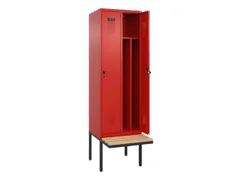 locker met bank,voor scheiding van kleding,HxBxD 2120x600x815mm,2vak
