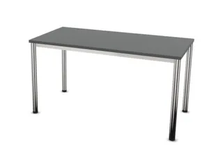 Vergadertafel Hxbxd 74x140x70cm 4-poots Verchroomd Ms-donkergrijs - 3