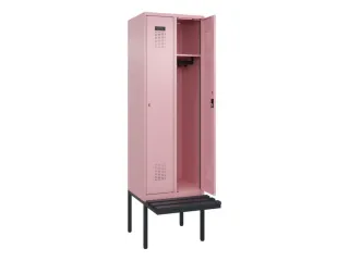locker met bank,HxBxD 2120x600x815mm,2vak,vak B 300mm,cilinderslot - 1