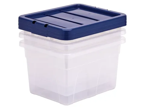 Opbergbox 22 Liter Plastic Transparant Blauw