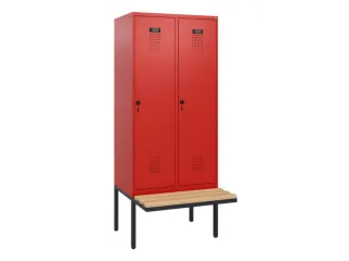 locker met bank,HxBxD 1950x800x815mm,2vak,vak B 400mm,draaigrendel - 2