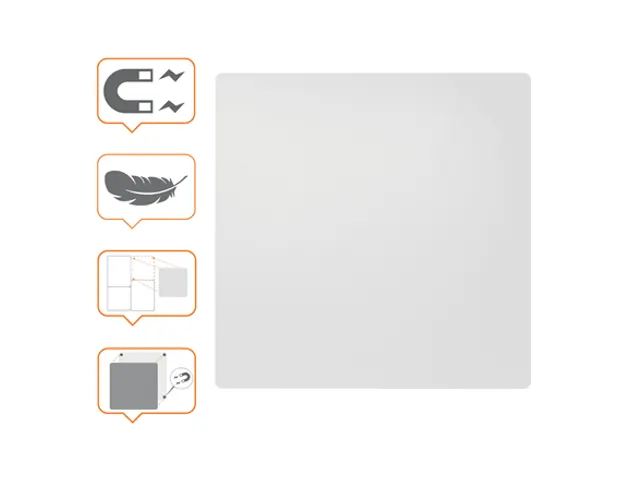 Whiteboard Nobo frameloos modulair 45x45cm