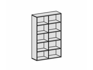 kantoorstelling,HxBxD 1920x1200x430mm,4xhouten vloer,decor romp wit - 5