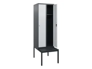 locker met bank,HxBxD 1950x600x815mm,2vak,vak B 300mm,cil.-slot - 2