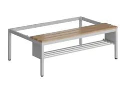 Zitbank v. garderobekast/lockersysteem 420x1185x800mm hardhout rooster