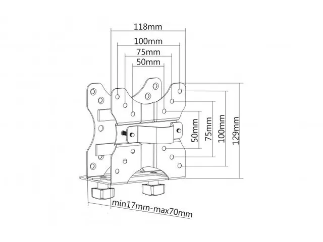 Multifunctionele Mini Desktop PC Houder VESA 75x75, 100x100