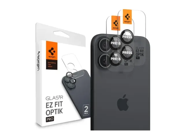 Spigen EZ Fit Optik Pro iPhone 16/16 Plus Camera Protector Zwart