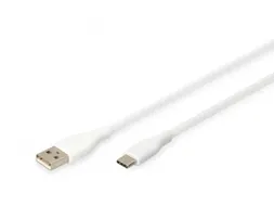 USB-C siliconen oplaadkabel USB-A USB-C 1m USB 2.0 60W wit