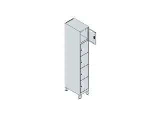lockerkast,HxBxD 1950x300x500mm,1x5vakken,vak B 300mm,cil.-slot,voeten - 5