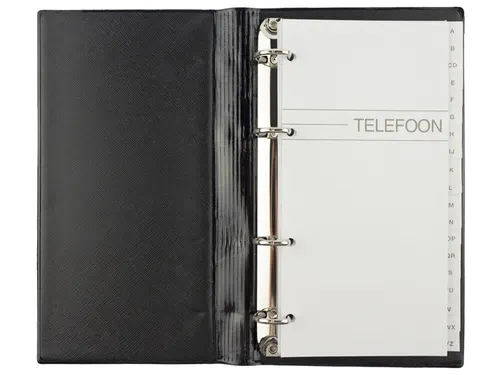Telefoonalbum Kangaro 215x130mm A-Z 4-rings zwart