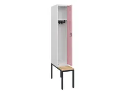 locker met bank,HxBxD 1950x300x815mm,1vak,vak B 300mm,cilinderslot