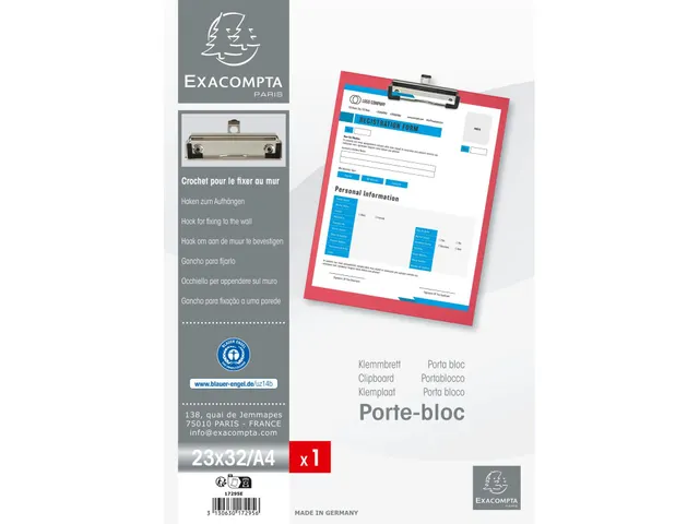 Klemplaat gecoat papier A4 rood