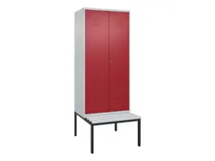 PBM-locker met bank,HxBxD 2120x800x815mm,2vak,vak B 400mm,cil.-slot