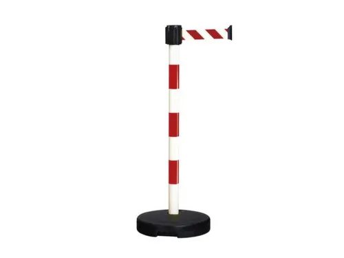 afzetpaal met band,m. 1riem(en),LxB 3m x50mm,paal HxØ 950x50mm