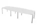 Table de conférence forme de fût 740x3600x1400mm 4 pieds BL-blanc