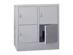 lockerkast,HxBxD 855x800x500mm,2x2vakken,RAL7035,front RAL5010