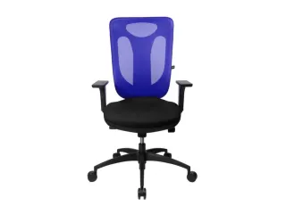 Bureaustoel Blauw Puntsynchroonmechanisme Armleuningen Zitting Zwart - 2