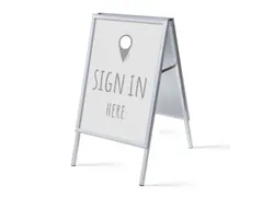 Stoepbord A1 complete set met print "Sign in here" Grijs