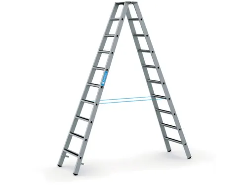 veiligheidsladder,beide zijden,2x10treden m. R13-laag,balk L 2,83m