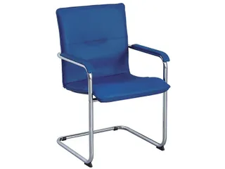 Beklede Stoel Swingframe Verchroomd Blauw Kunstleer Armleuningen - 2